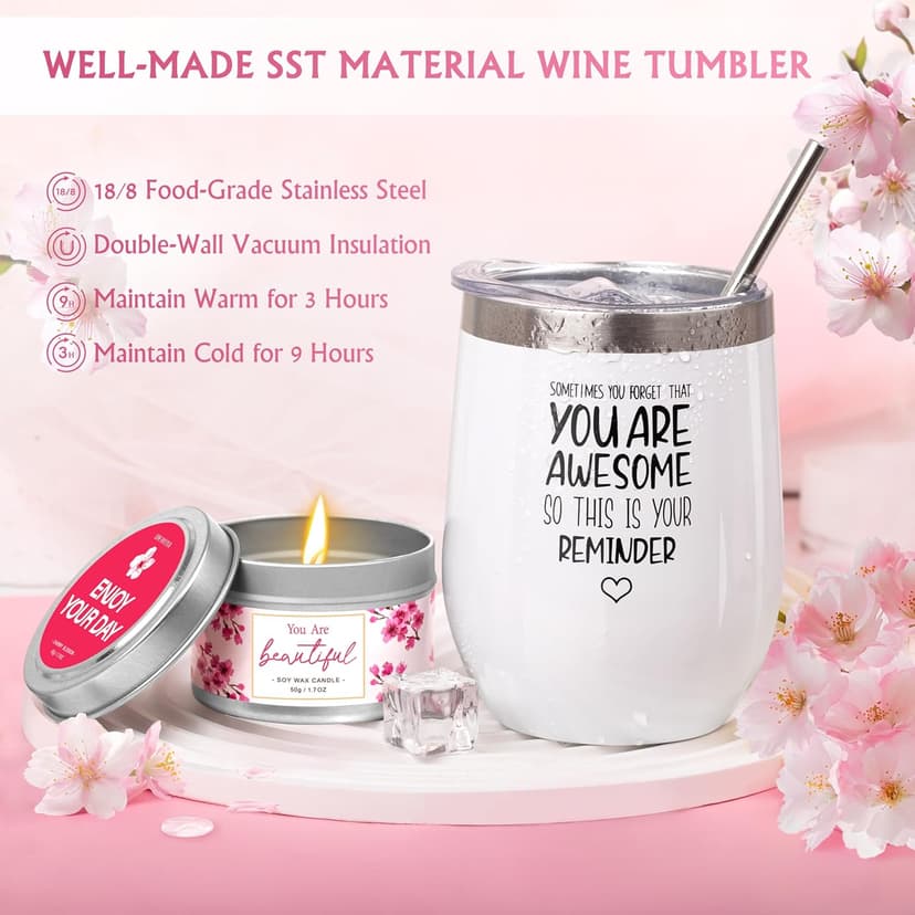 Gifts for Women Birthday Gifts, Spa Gifts Set- 10 Pcs Christmas Valentine's Mother's Day Gifts and Cherry Blossoms Self Care Package Gifts Women, Relaxing Gifts Basket