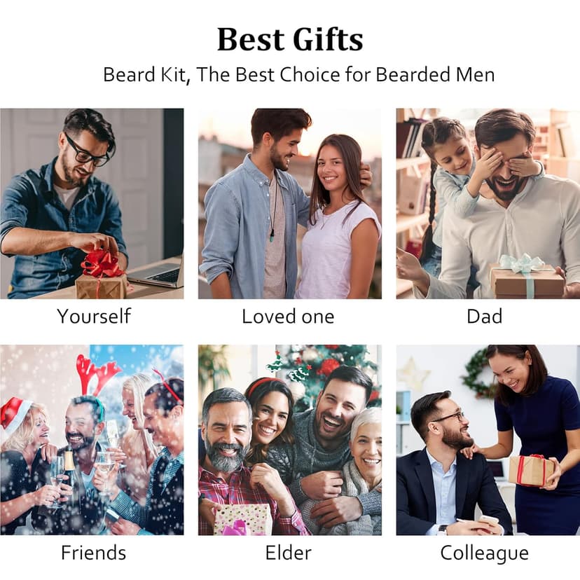 Gifts for Men, Beard Kit for Men's Daily Grooming, Moisturize & Soften Coarse, Dry Facial Hair, Anniversary & Wedding & Birthday Gifts for Him Boyfriend Husband Dad Brother Adult Son Male Friend