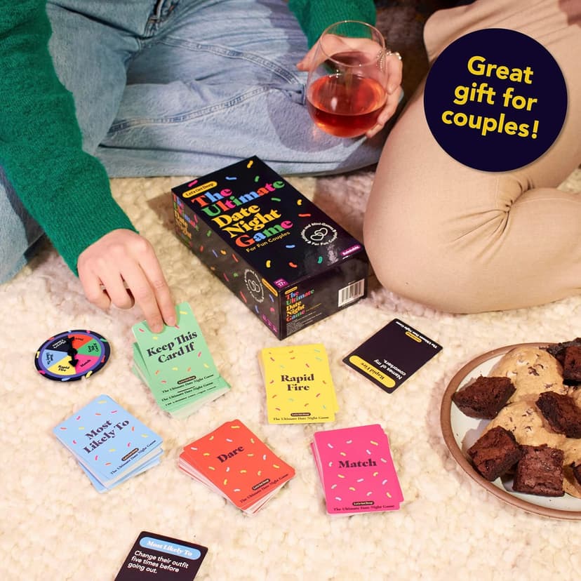 The Ultimate Date Night Game by Relatable, Great for Couples Games and Stay at Home Date Night Ideas, From The Makers of Let's Get Deep Relationship Card Game, Includes 300 Cards & Spinner