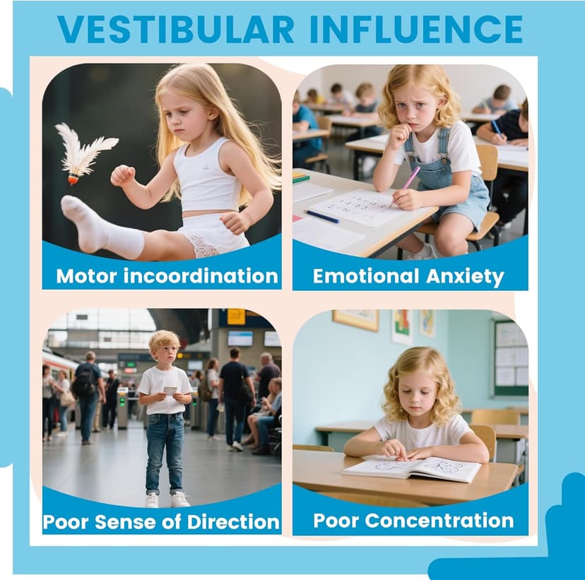 21" L × 19" W Large Size Spinning Chair for Autistic Kids, Toddler Sensory Spinning Chair, Sensory Toys Gifts for Kids with Autism & ADHD, Sit and Spin Training Body Coordination, Azure Rounded Shape