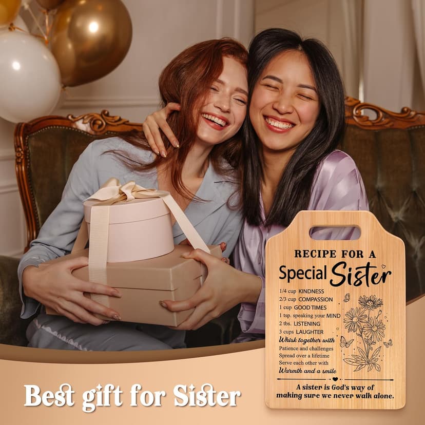 Gifts for Sister, Sister Birthday Gifts, Recipe for A Special Sister Cutting Board, Sisters Gifts from Sister, Mothers Day Christmas Gifts for Sister Sister Adult