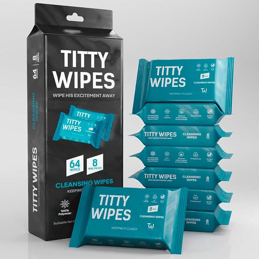 Titty Wipes Gifts for Girlfriend Unique Funny Gag Gifts for Women, Intimate Wipe for Women, Couples Sexy Gift Sets, Girlfriend Gifts, Bachelorette Gift for Bride, Bridal party Gift,1 Pack-64 Wipes