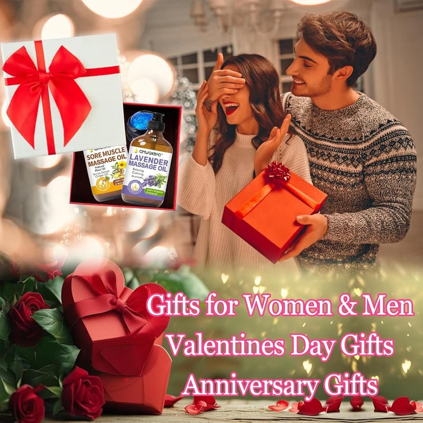 Massage Oil for Massage Therapy,Lymphatic Drainage-Ginger Oil Sore Muscle Arnica Oil &Lavender Oil Relaxing Massage Oils for Date Night,Massage Ball,Fathers Day Gift for Husband,Men, Gifts for Him Her