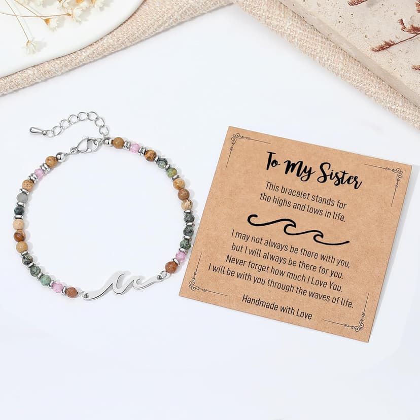 TONY & SANDY Friend Gifts for Women, Sister Gift, Friendship Bracelets, Wave Bracelet, Best Friend Birthday Gifts for Women, Bestie Bracelets, Christmas Stocking Stuffers for Woman