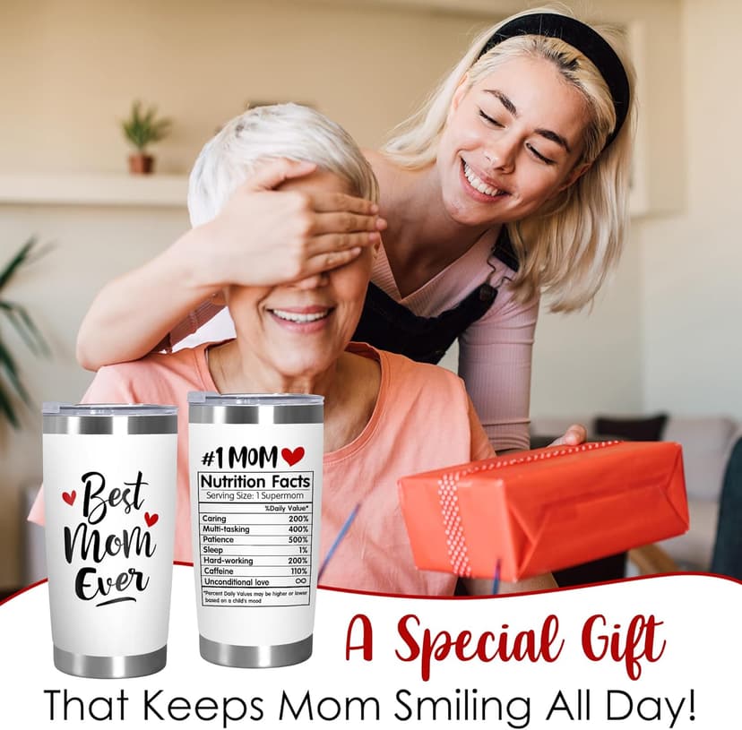 TEEZWONDER Christmas Birthday Gifts for Mom - 20 oz Stainless Steel Insulated Coffee Tumbler with Lid - Mothers Birthday Gifts from Daughter Son, Mothers in Law, Mama, Grandma, Tumblers for Women