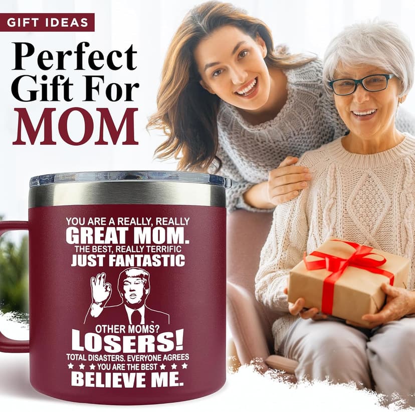 Gifts for Mom from Daughter, Son - Mothers Day Gifts for Mom, Wife, Women - Moms Birthday Gift Ideas, Cool Birthday gifts for Moms, Mothers - Best mom Mug, 14 Oz Stainless Steel moms Coffee Mug