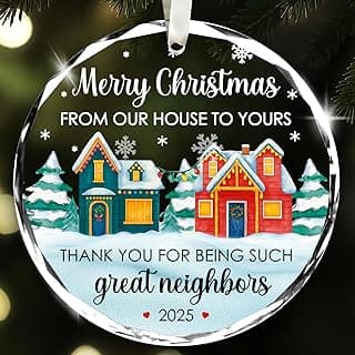 NewEleven Neighbor Gifts - Thank You Gift, Neighbor, Best Gift for Neighbors and Friends - Cute Ornament for Neighborhood from Friend - Christmas Ornament