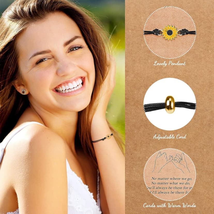 10 Pieces Pinky Promise Bracelets Gifts Set Long Distance Matching Friendship Bracelets for Good Friends Handmade Friendship Bracelet Jewelry Gifts for Christmas BFF Couple Sisters