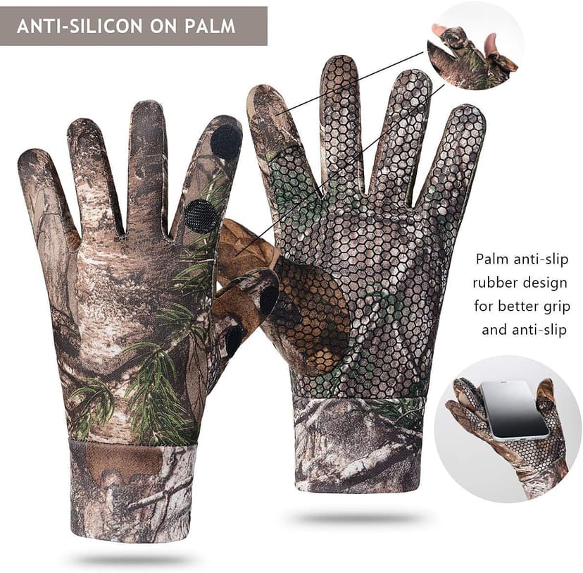 EAmber Camouflage Hunting Gloves Full Finger/Fingerless Gloves Pro Anti-Slip Camo Glove Archery Accessories Hunting Outdoors