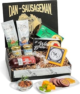 Dan the Sausageman Yukon Gift Basket - Gourmet Smoked Beef Summer Sausages, Cheese & Snacks for Easy Gifting | Perfect for Father's Day, Holidays & Any Occasion, 10-Item