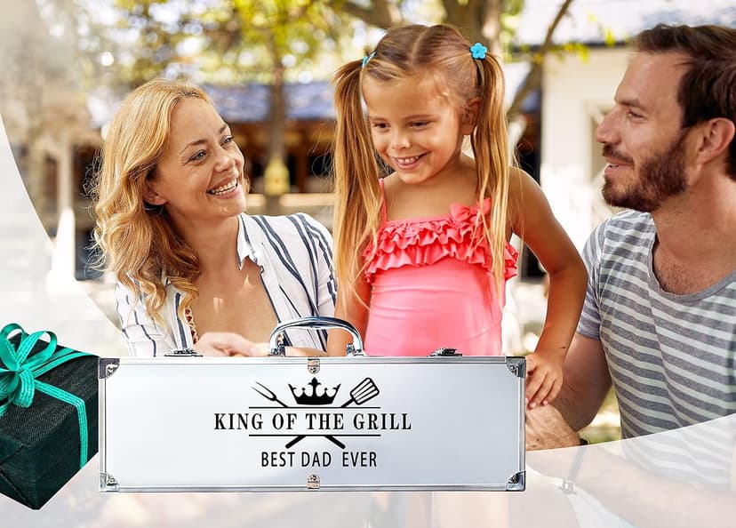 Bonsai Tree Christmas Dad Gifts, Birthday Gifts from Daughter, Best Dad Ever Gift for Christmas - Xmas Cool Grilling Bbq Present for Father from Son - Daddy Stainless Steel Metal Tool Heavy Duty Set 4