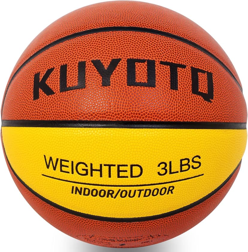 KUYOTQ 3LBS/3.3LBS/2.2LBS/ 29.5/28.5" Weighted Basketball Composite Indoor Outdoor Heavy Trainer Basketball for Improving Ball Handling Dribbling Passing and Rebounding Skill (deflated, Size 7/6)