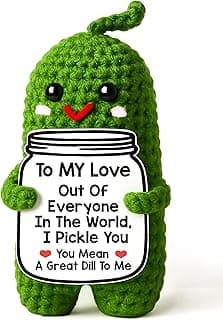 I Love You Gifts for Her, Him, Wife, Husband, Couple, Romantic Gifts for Boyfriend Girlfriend, Anniversary Perfect Gifts for Women Men, Handmade Crochet Pickle