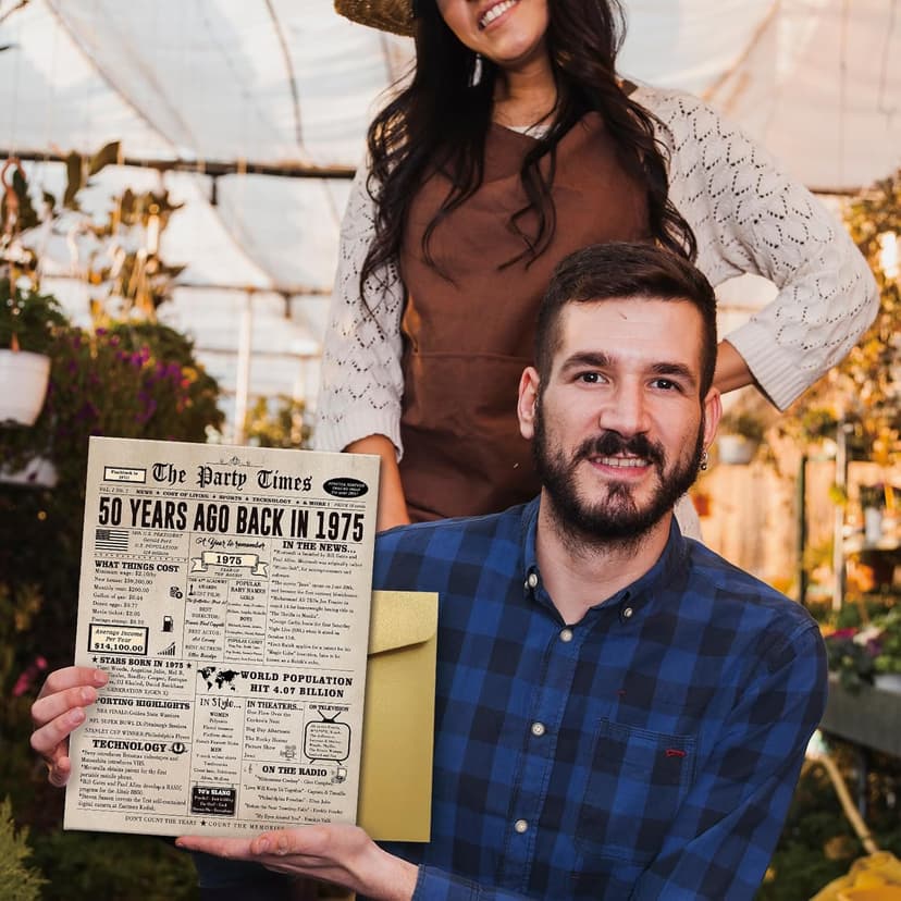 Ziwenhu Large 50 Years Old Birthday Gifts for Women Men,Happy 50th Birthday Card for Husband Wife,50 Anniversary Card Gifts for Mom Dad,50th Birthday Decorations