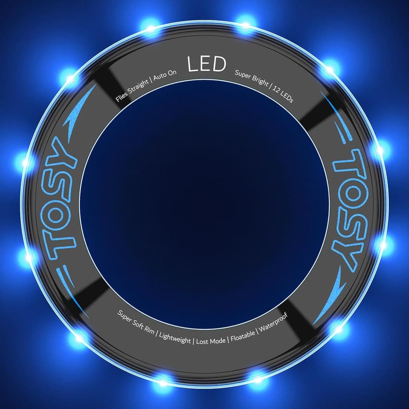 TOSY Flying Ring - 36 RGB Multicolor or 12 Monocolor LEDs, Super Bright, Lost Mode, Auto Light Up, Christmas Stocking Stuffers Gift for Kid/Teen/Boy/Girl, Safe, Waterproof, Pool/Beach/Camping Toy