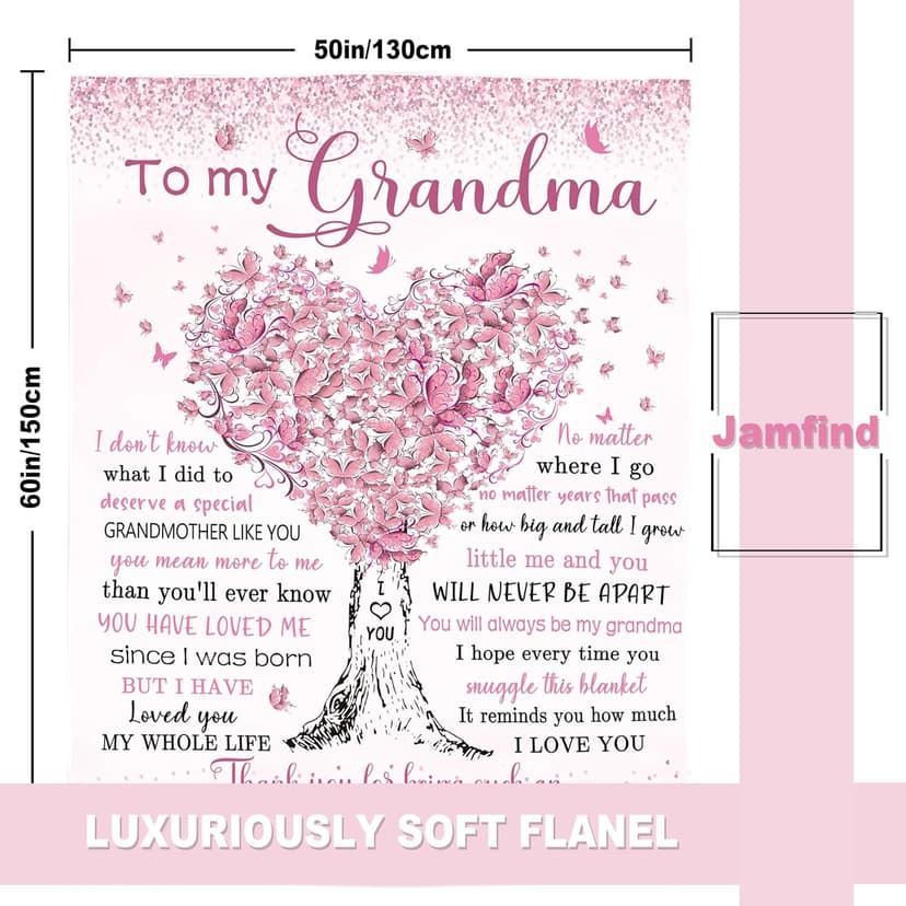 Grandma Gifts, Birthday Gifts for Grandma, Great Grandmother Mothers Day Christmas Birthday Gift Blanket 60"x 50", Grandmom Nana Gift