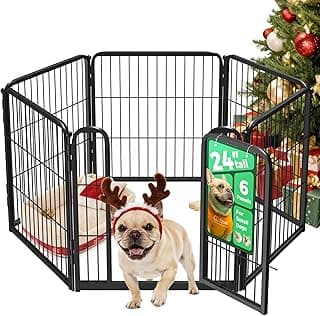 FXW Homeplus Unleashed Indoor Dog Playpen - Stress-Free and Safe Play, Heavy Duty 24 Inch 6 Panels Dog Pen for Puppy and Small Dogs, Black│Patented