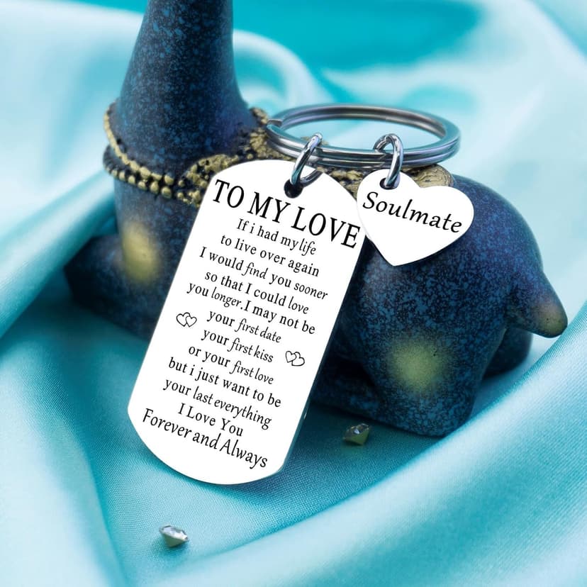 Soulmate Gifts for Him Her Boyfriend Husband Girlfriend Wife Soulmate To My Love Keychain Romantic Anniversary I Love You Gifts Birthday Anniversary Christmas Romantic Gift for Him Her