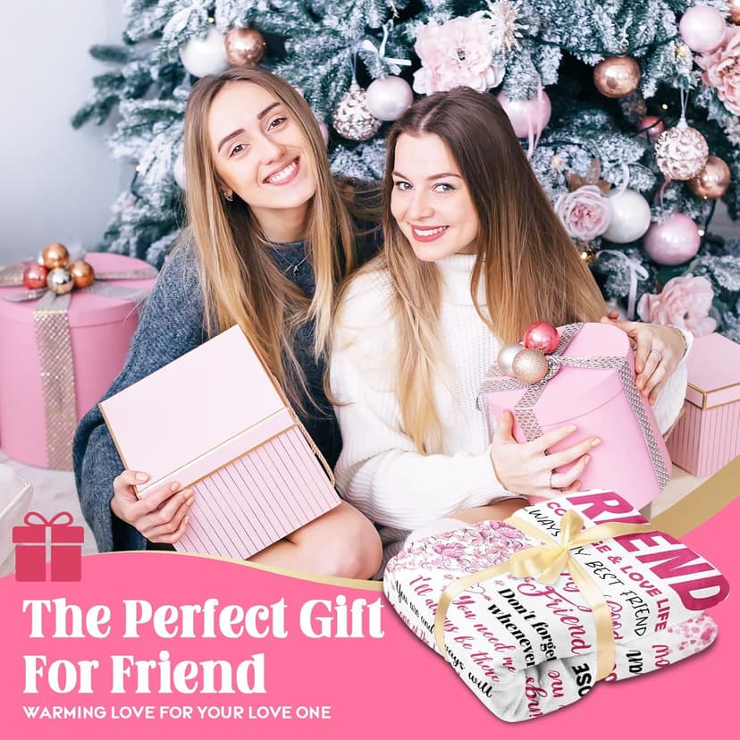 Best Friend Bestie Gifts for Women - Best Friend Birthday Gifts - Friendship Presents for Women - Long Distance BFF Presents - BFF Christmas Mothers Day Valentines Day Blanket 50"X60"
