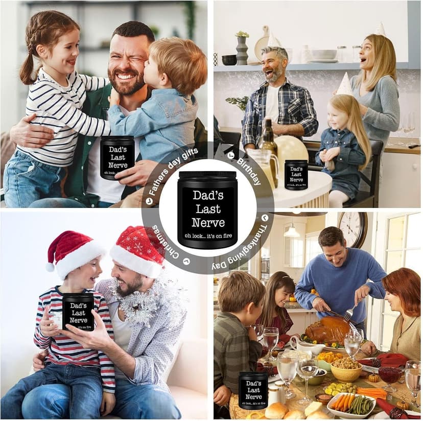 Homsolver Dad Gifts from Daughter Son, Gift for Dad Who Wants Nothing, Birthday Fathers Day Christmas for Stepdad Adoptive Father, Dad's Last Nerve Sandalwood Scented Candle