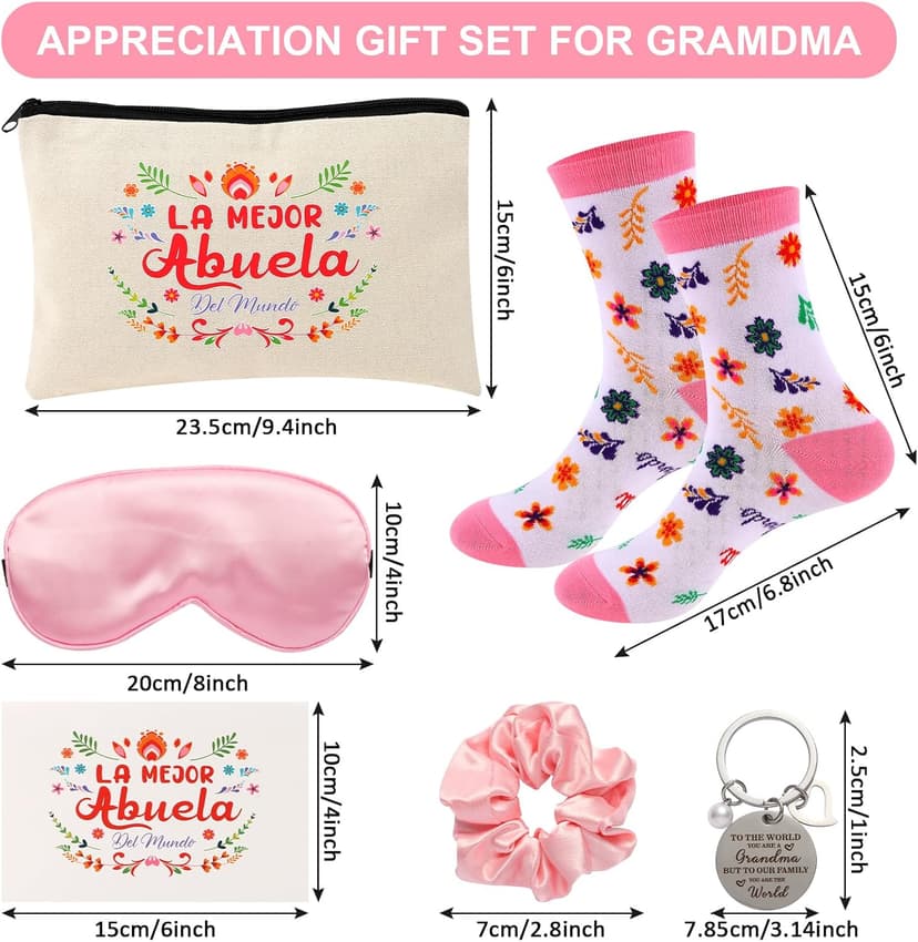 Kolewo4ever 12 Pieces Spanish Grandma Gifts Mothers Day Gifts Birthday Gift for Grandmom from Granddaughter Grandson,Best Grandma Gift for Gigi Grandmother