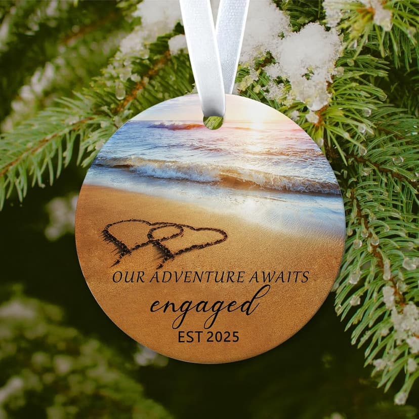 Wedding Gifts Engagement Gifts for Couples 2025 First Christmas Engaged Ornament 2025 Just Engaged Bachelorette Gift Happy Engagement Gift for Newly Engageds Couples Bride to be Her Women Fiance(1)