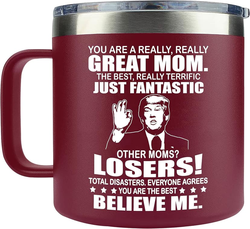 Gifts for Mom from Daughter, Son - Mothers Day Gifts for Mom, Wife, Women - Moms Birthday Gift Ideas, Cool Birthday gifts for Moms, Mothers - Best mom Mug, 14 Oz Stainless Steel moms Coffee Mug