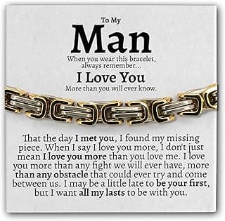Love You This Much Steel Twist Bracelet for Him - Birthday & Wedding Gift for Husband, Boyfriend, or Fiance