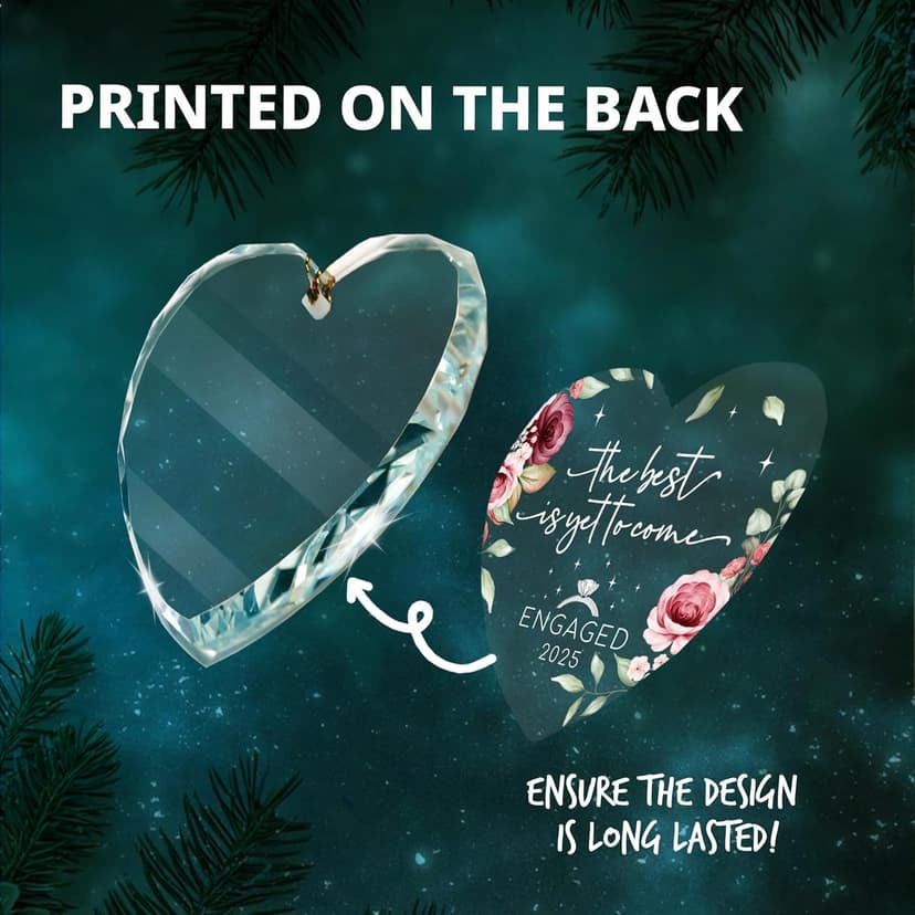 Engagement Gifts for Couples - The Best is Yet to Come Engaged 2025 Glass Ornament – Just Engaged Present Ideas for Newly Women, Bride to Be, Fiance, Friend, Daughter