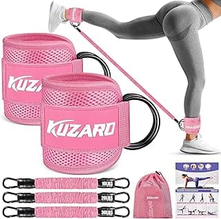 Ankle Resistance Bands with Cuffs, Ankle Weights Bands for Working Out, Women Leg and Glutes Workout Equipment, Exercise Bands for Kickbacks, Butt and Booty Trainer, Home Gym Fitness Equipment