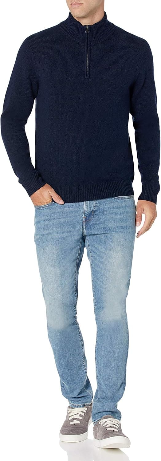 Amazon Essentials Men's Long-Sleeve Soft Touch Quarter-Zip Sweater