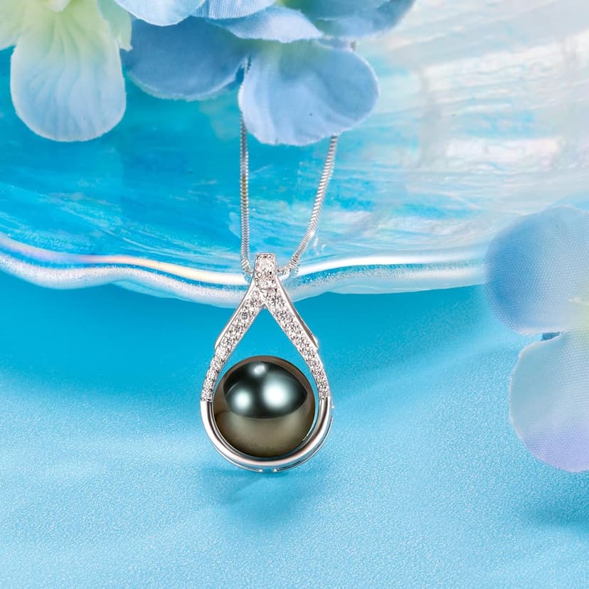 Gifts for women Mom her Girlfriend grandma Wife on Christmas Day Mothers Day Valentines Birthday Gifts Wedding Gift Jewelry Anniversary Tahitian Black Pearl Necklaces