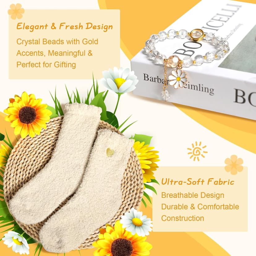 Birthday Gifts for Women, Gift Baskets for Women, Best Friend Friendship Gifts, Get Well Soon Inspirational Gift Set Box for Woman Her Teen Girl Sister Friendship w 18oz Daisy Cup