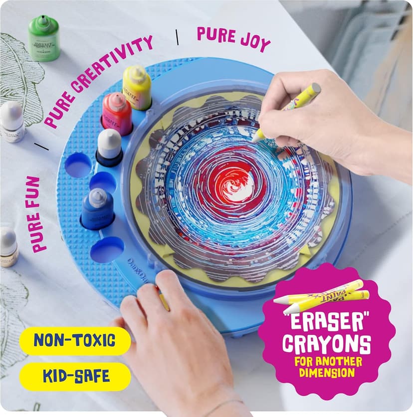 Dan&Darci Paint Spin Art Machine Kit for Kids - Arts & Crafts for Boys & Girls Ages - Art Craft Set Gifts for 6-9 Year Old Boy, Girl - Painting Spinner Toys - Birthday Gift Ideas for Ages 6-12 Years