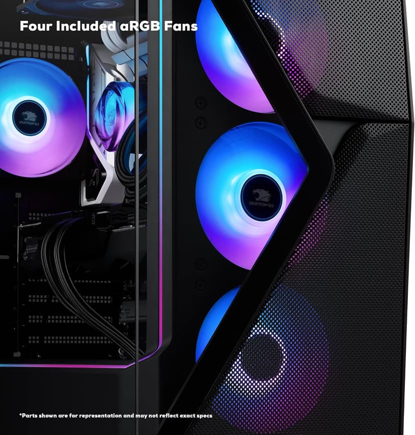 iBUYPOWER Slate MESH Gaming PC Desktop Computer Intel Core i7 14700F CPU, NVIDIA GeForce RTX 5070 12GB GPU, 32GB DDR5 RGB 5200MHz RAM, 1TB NVMe SSD, Windows 11 Home, Keyboard and Mouse - SMI7N5701
