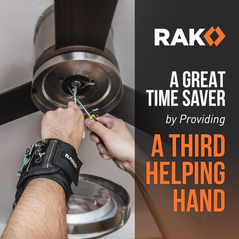 RAK Magnetic Wristband for Holding Screws, Nails, Drill Bits for Men - Premium Nylon with Lightweight Powerful Magnets, Magnetic Wristband for Tools, Gifts for Dad, Husband, Grandpa, Handyman