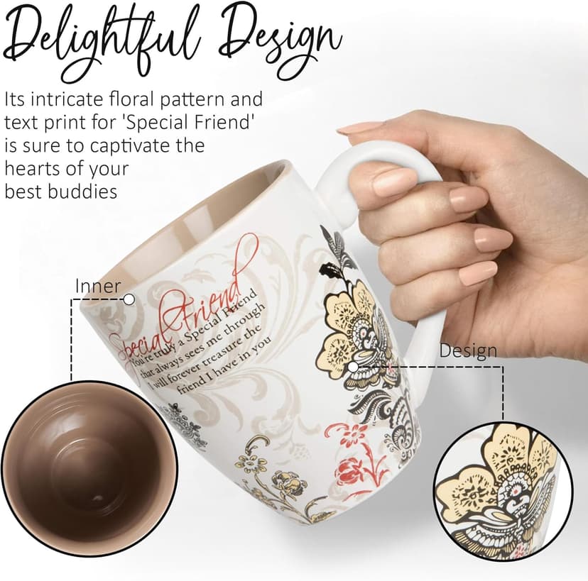 Pavilion Coffee Mugs - Mark My Words Special Friend Mug with "You're Truly A Special Friend" Text Design - Ceramic Coffee Cup for Friends, Microwave & Dishwasher Compatible - Multicolor, 20 oz