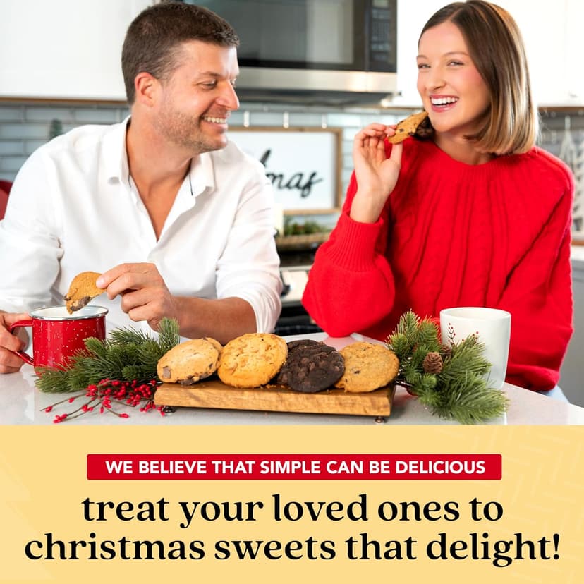 David's Cookies Merry Christmas Assorted Cookies in Sweet Sampler Tin – Fresh Baked Delicious Crunchy Cookies, Gourmet Cookie Gift Box For Friends, Family – Christmas Treats For Holiday Gatherings