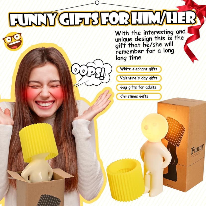 White Elephant Gifts for Adults,Bedside Night Light,Birthday Christmas Gifts for Men Women Boyfriend Girlfriend Husband Wife,Mens Gifts,Valentines Day Gifts for Him Her,Anniversary Funny Gag Gifts