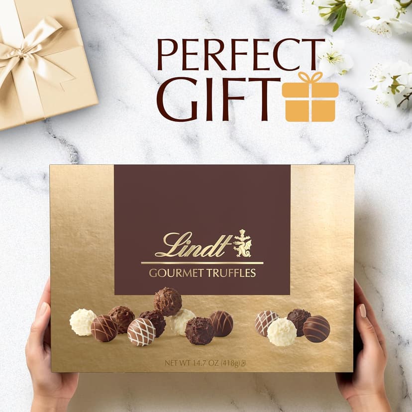 Lindt Gourmet Chocolate Truffles Gift Box, Assorted Chocolate Candy for Mother's Day Gifts, 26 Count, 14.7 oz. Box