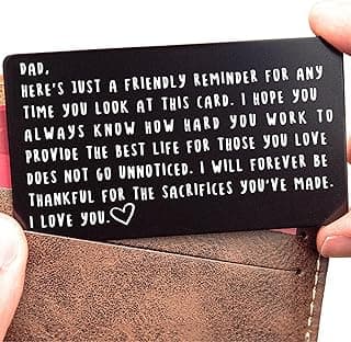 Wallet Card for Dad – Father's Day Gift from Son or Daughter for the Best Dad Ever - Voted Most Meaningful and Unique Gift for Fathers - Gift Ready, Engraved