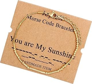 JoycuFF Inspirational Morse Code Bracelets for Women Silver Beads Jewelry Encouragement Mantra Gifts for Her