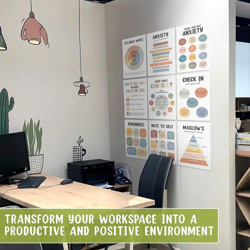 10 Pcs Care Mental Health Posters, Mental Health Matters Poster, Therapy Office Decor, Counseling Office Must Haves, School Counselor PR Colorful (Colorful)