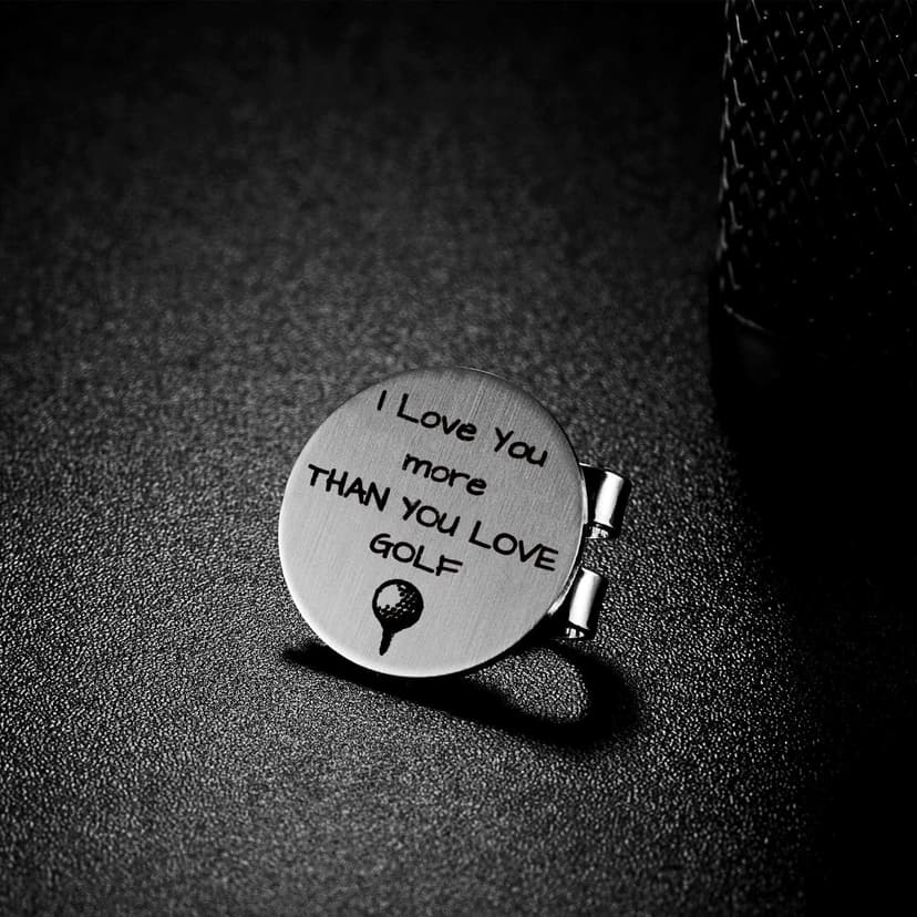 Golf Ball Marker with Magnetic Hat Clip Golf Gift for Husband Boyfriend Dad - I Love You More Than You Love Golf' - Golf Accessories for Men - A Perfect Mens Gift for Golf Lovers