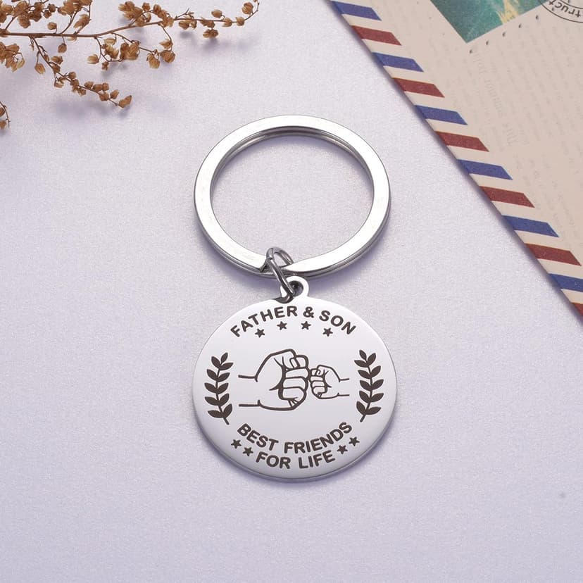 Dad Keychain from Son Funny Papa Key Chains Gifts for Daddy Unique Fathers Day Birthday Christmas Presents