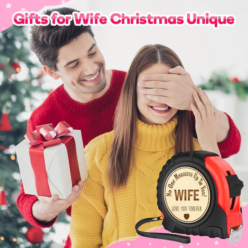 Birthday Gifts for Wife from Husband Kids,Wife Mothers Day Gift Ideas,to My Wife Anniversary Wedding Christmas Valentines Day,Romantic Gifts for Her Unique,Cute Tape Measure 16ft Tool Gift