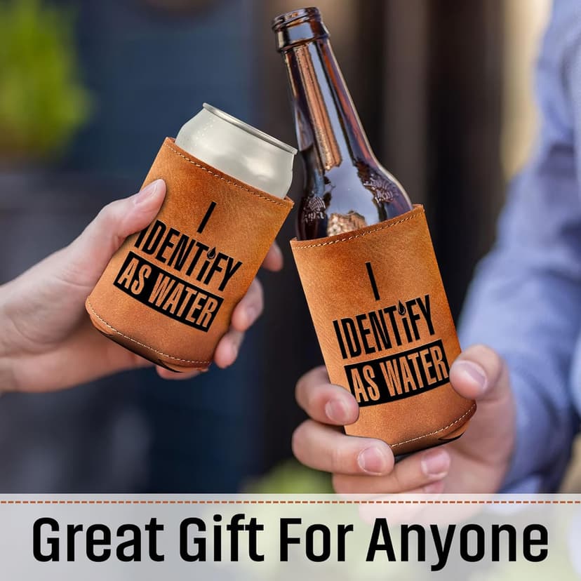 Gifts for Dad from Daughter, Son for Fathers Day - Dad Gifts, Men Gifts - Birthday Gifts for Men, Dad Birthday Gift, Birthday Gifts for Dad - Retirement Gifts for men, Leather Can Cooler for Mens 12Oz