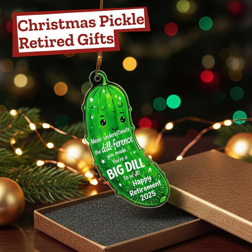 MAMAGIFTREE Christmas Ornament 2025 - Funny Retirement Gifts for Women, Men, Coworker, Boss - Big Dill Keepsake, Happy Retirement Decorations
