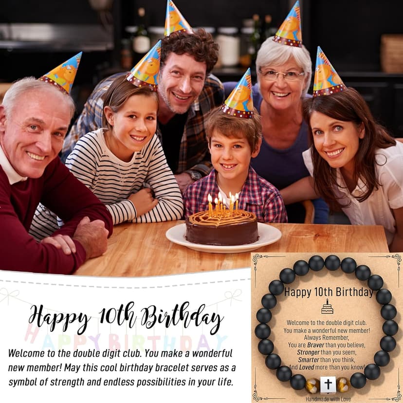 Cross Bracelet for Men - Cool 10th 13th 16th 18th 21st 30th 40th 50th 60th 70th 80th Birthday Gifts for Him, Husband, Dad, Son, Grandson, Brother...