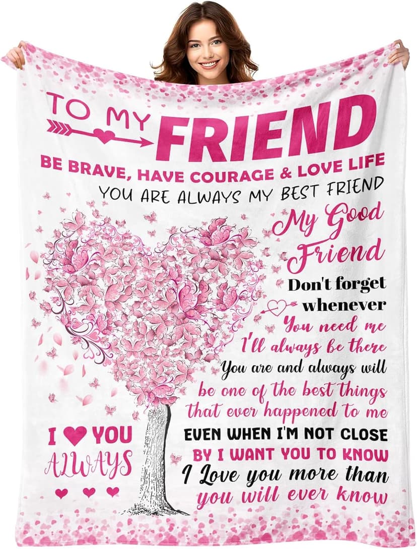 Best Friend Bestie Gifts for Women - Best Friend Birthday Gifts - Friendship Presents for Women - Long Distance BFF Presents - BFF Christmas Mothers Day Valentines Day Blanket 50"X60"